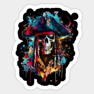 Colorful Pirate Skull Sticker